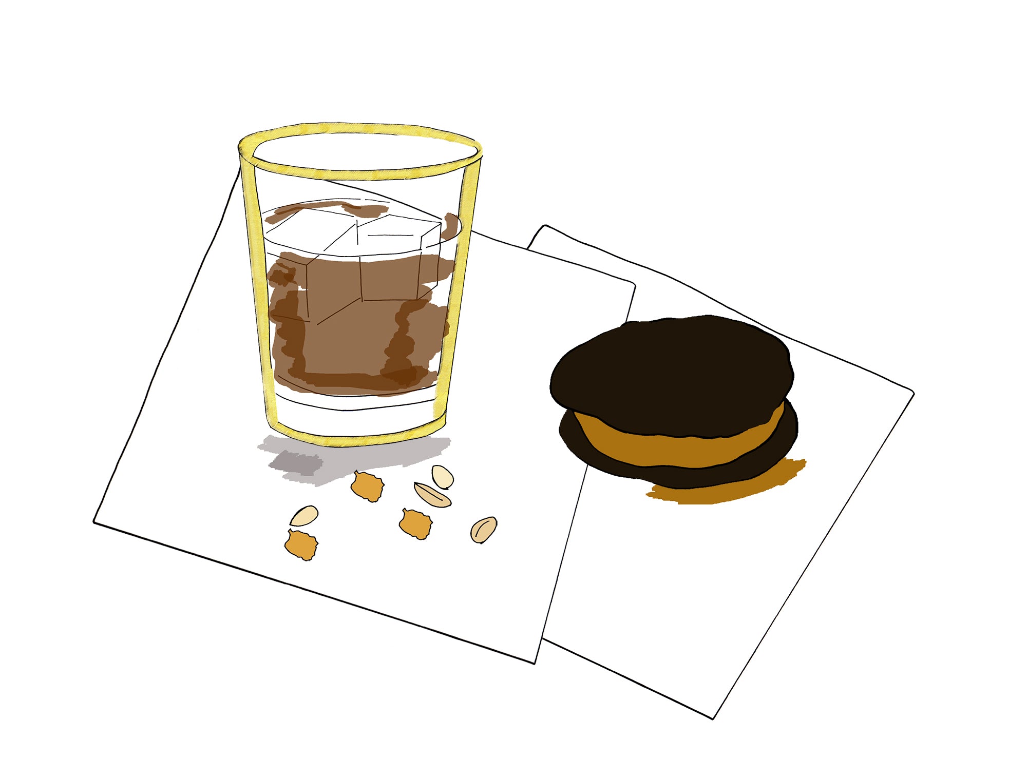 Perfect Pairing: Cap'n Crunch Bourbon Cocktail And A Double Chocolate And Peanut Butter Ice Cream Sandwich