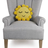 Sunshine Hook Throw Pillow w/Pom Poms