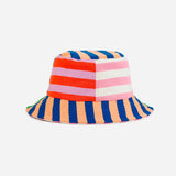 Super Stripe Bucket Hat in Peach Cobalt