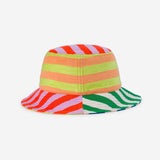 Super Stripe Bucket Hat in Peach Cobalt