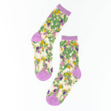 Heart Floral Sheer Crew Sock