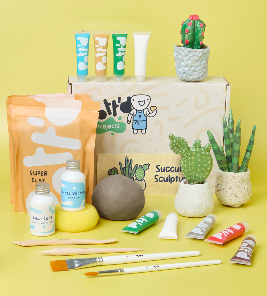 Succulent Sculptures Pottery Kit for Beginners