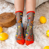 La Dolce Vita Black Sheer Crew Sock