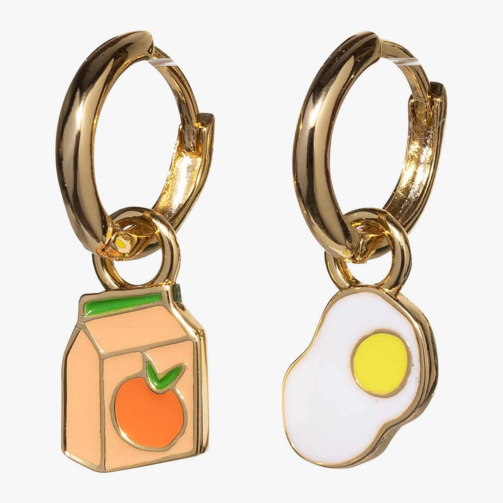 Hoop Earrings - Juice Box/Egg - Gold Statement Jewelry