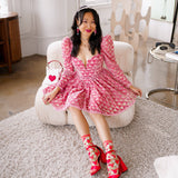 Strawberry Daisy Ruffle Sheer Crew Sock: Size I: Fits US W5.5-9.5