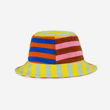 Super Stripe Bucket Hat in Peach Cobalt