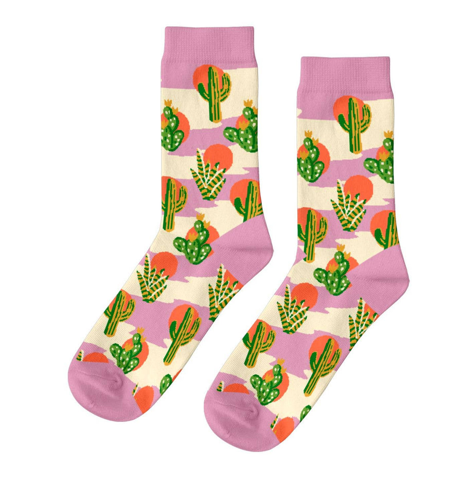 Cactus Sunset Crew Socks