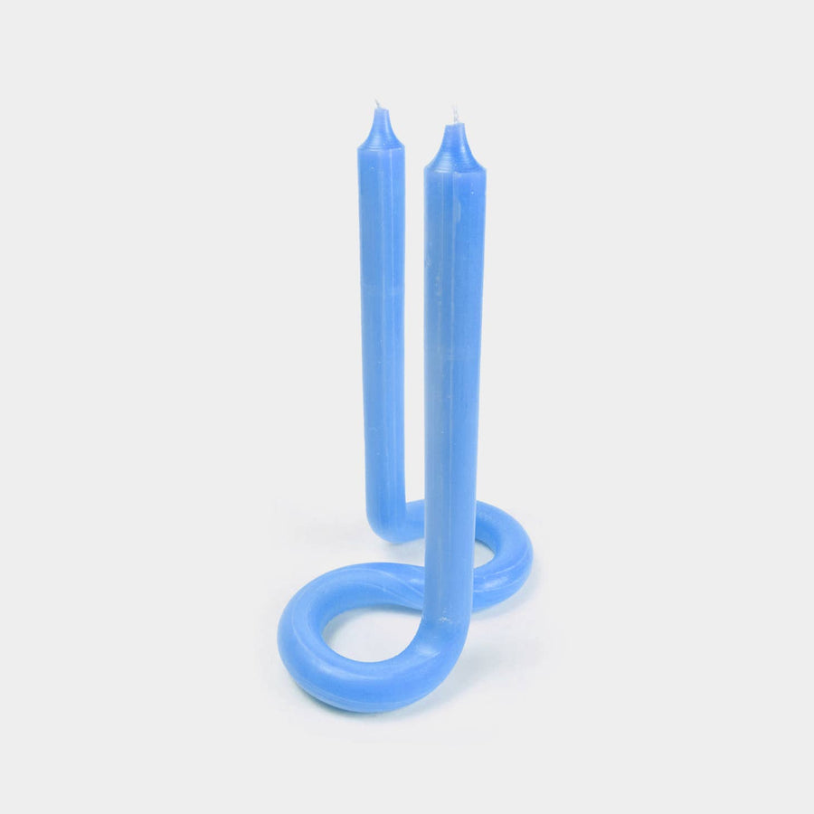Twist Candle Sticks in Light Blue