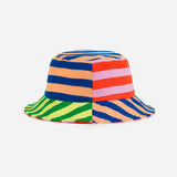 Super Stripe Bucket Hat in Peach Cobalt