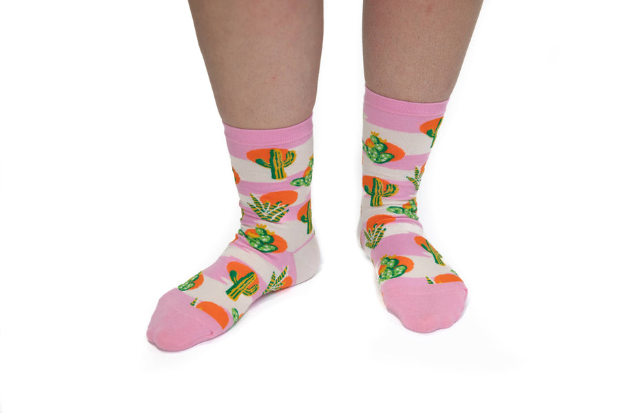 Cactus Sunset Crew Socks