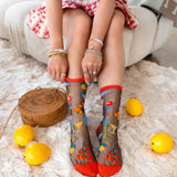 La Dolce Vita Black Sheer Crew Sock