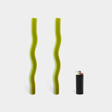 Twist Candles Sticks by Lex Pott - Green (2 pack)