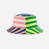 Super Stripe Bucket Hat in Peach Cobalt