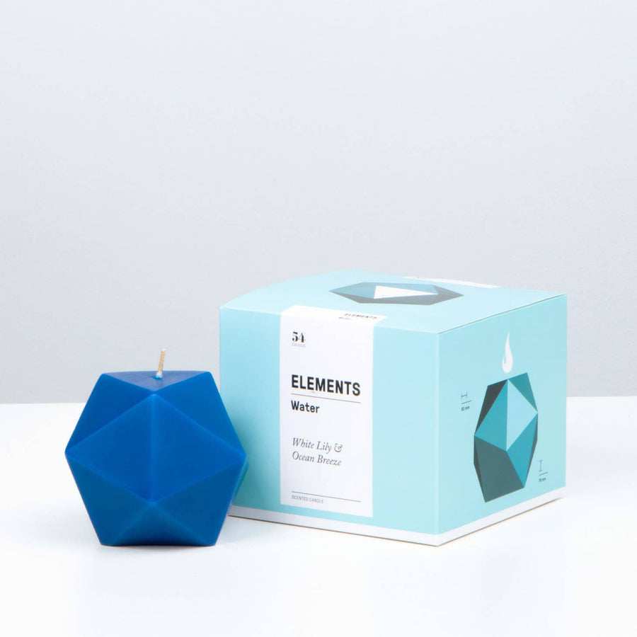 Water Elements Candle White Lily + Ocean Breeze Scent