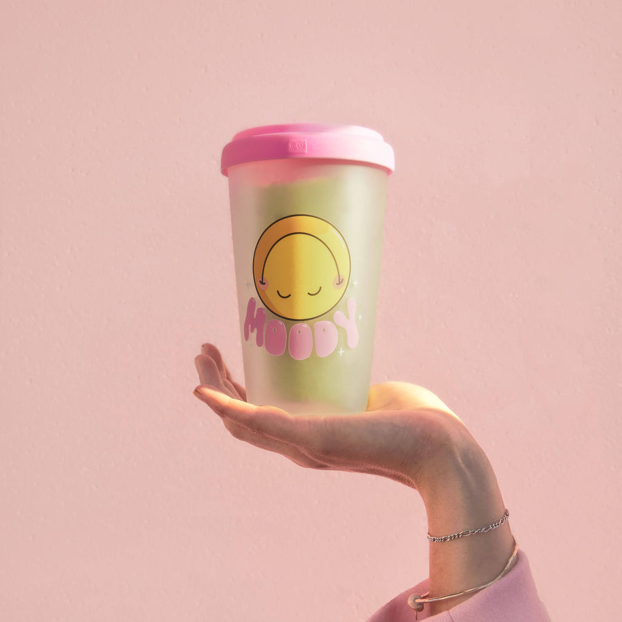 Moody Glass Tumbler with Silicone Lid
