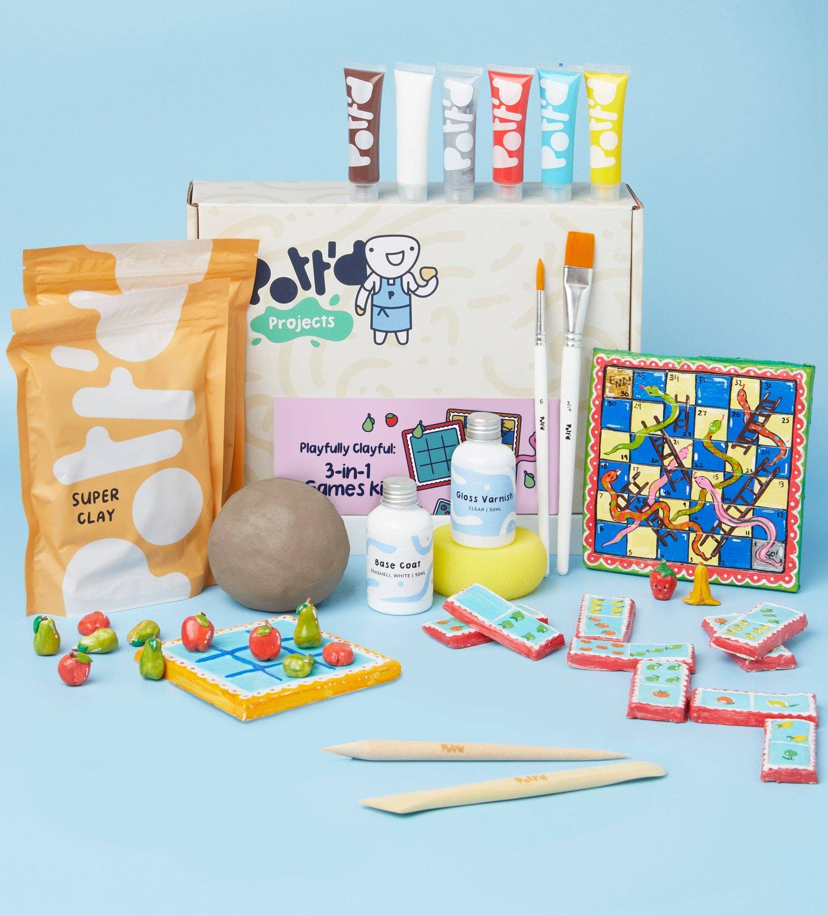 Clayful Playfully Clayful: 3-in-1 Games Craft Kit – I AM & CO