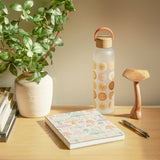 On the Sunny Side Glass Water Bottle with Bamboo Lid