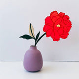 Peony Forever Flower in Coral Red