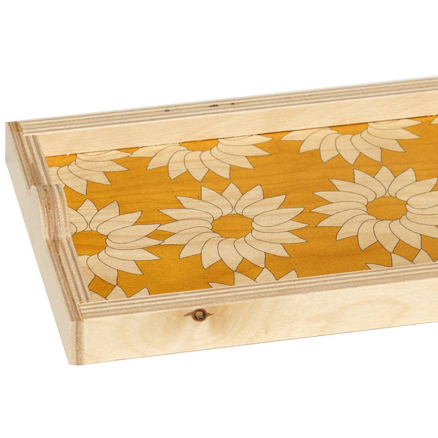 Daisy Yellow Mini Wood Tray