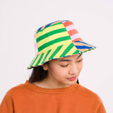Super Stripe Bucket Hat in Peach Cobalt