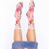 Abstract Faces Printed Ankle Sock - U.S. Women's Size 5 - 10