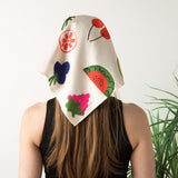 Satin Scarf Tutti Fruitti Print