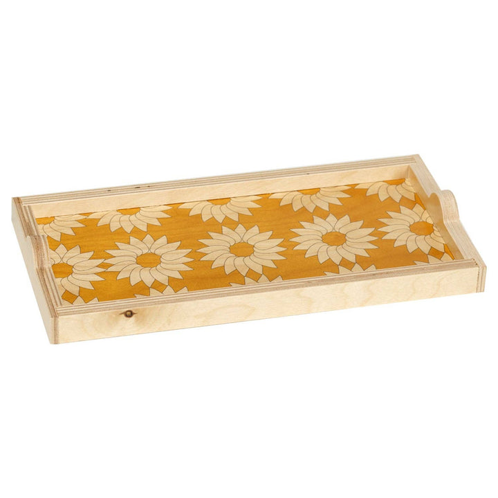 Daisy Yellow Mini Wood Tray