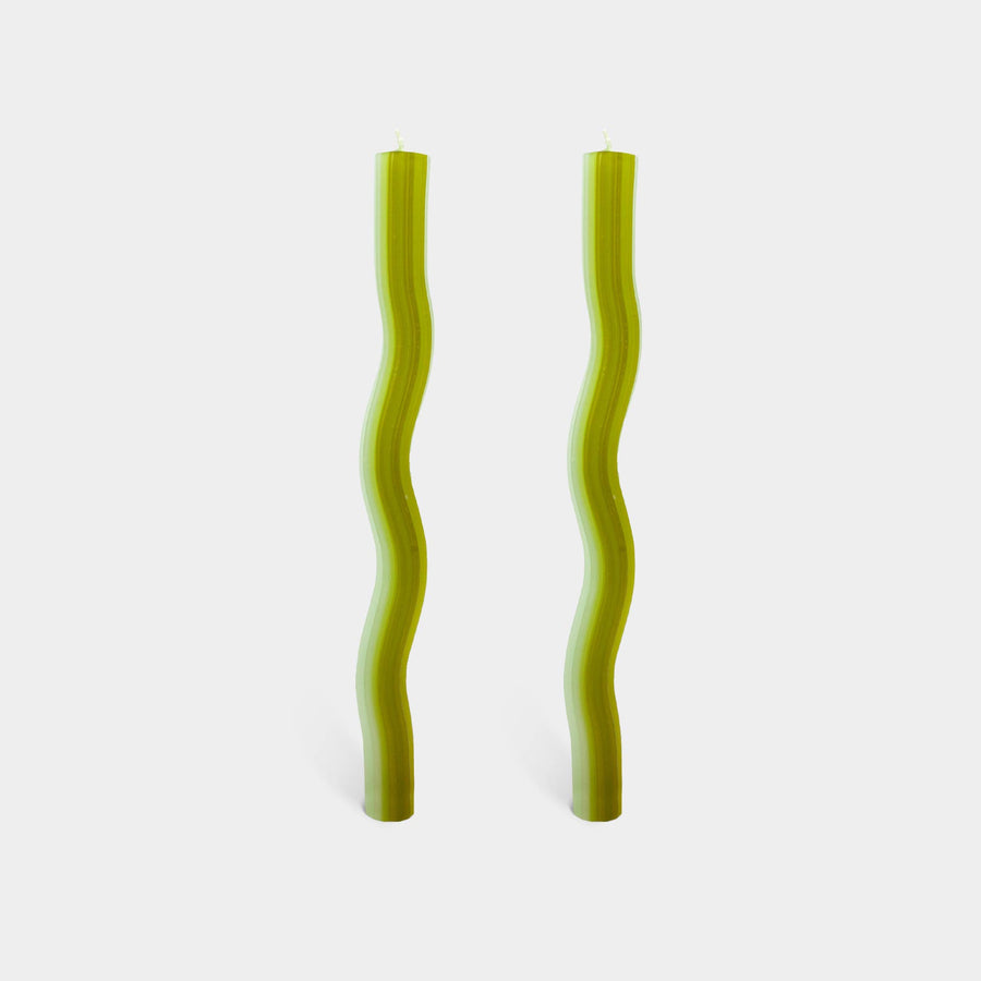 Twist Candles Sticks by Lex Pott - Green (2 pack)