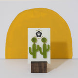 Olive Cactus Dangly Earrings