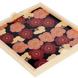 Alice Maroon Square Wood Serving Tray